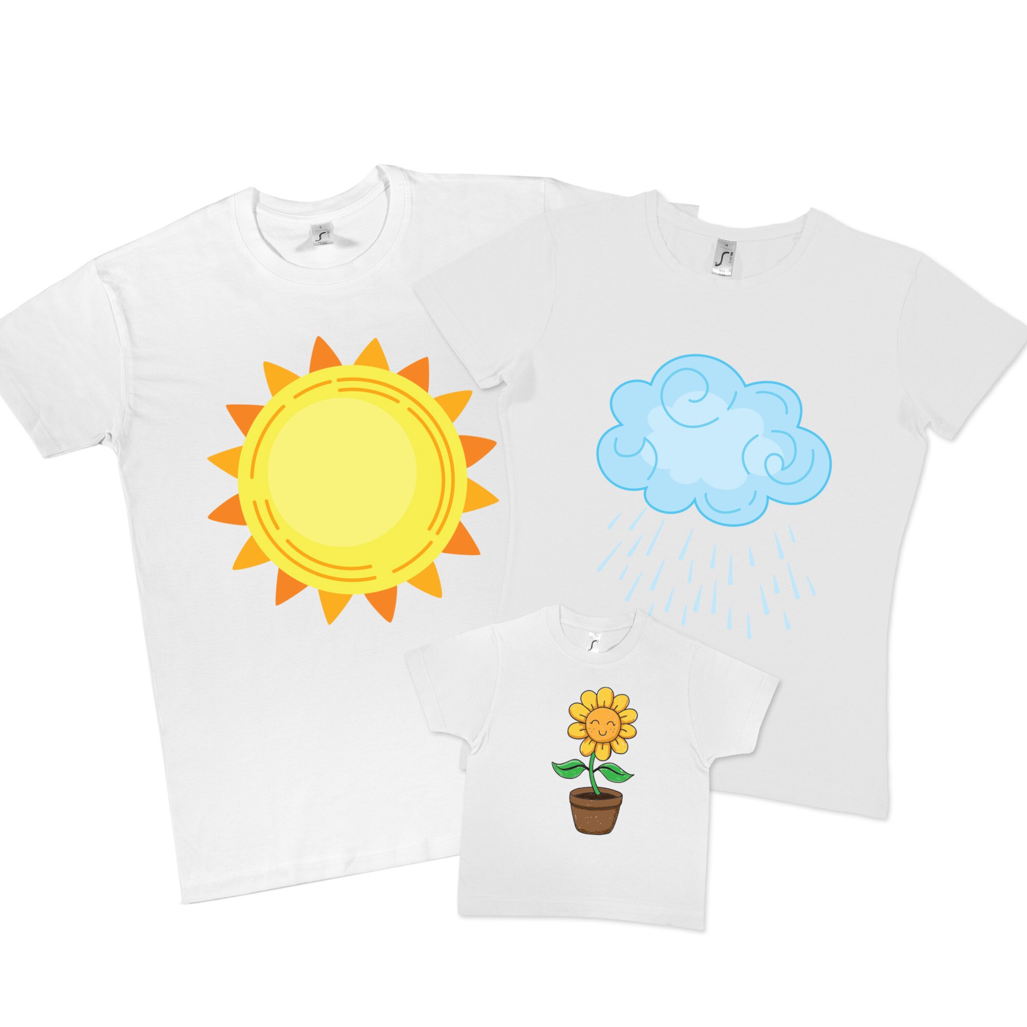 Set tricouri famlilie, albe, 
