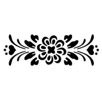 Sablon decorativ XS Flower Heart, 10x21cm, reutilizabil, plastic