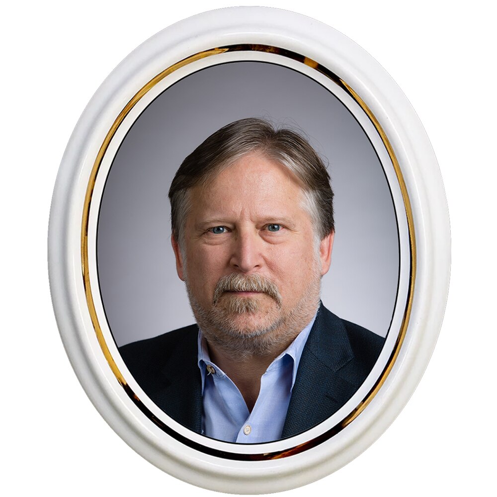 Fotoceramica, Bohemia, cu dunga aurie, oval, 9x11 cm