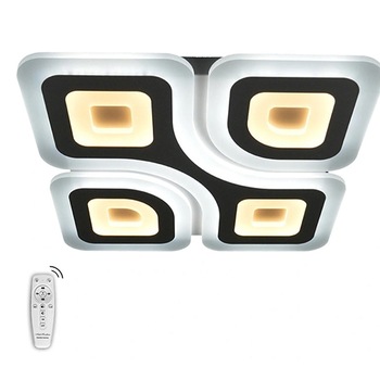 Lustra LED integrat patrata, 144W, cu telecomanda, lumina calda/neutra/rece, intensitate reglabila, 52 cm, Alb Lustra LED integrat patrata, 144W, cu telecomanda, lumina calda/neutra/rece, intensitate reglabila, 52 cm, Alb