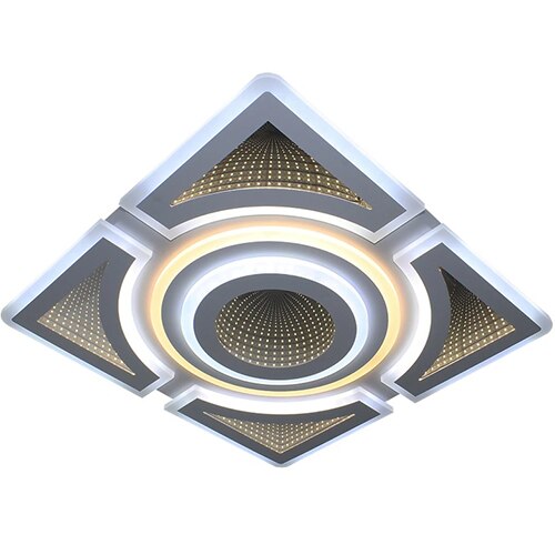 Lustra Led 3D ,Ultra Slim ,schelet alb cu telecomanda,220W