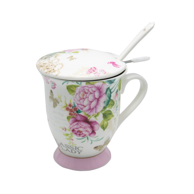 Cana cu Sita Metal Spring Flowers, Charisma, Portelan, 300 ml