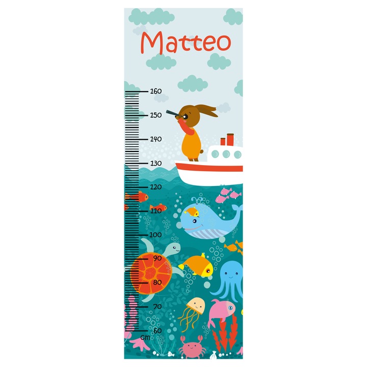 Metru personalizat pentru copii, MallDeco, 100015, MATTEO