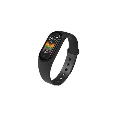 Bratara Smart M5, masoara saturatia oxigenului din sange, tensiunea arteriala si ritmul cardiac, Andoid / iOS, silicon, negru reducere Emag