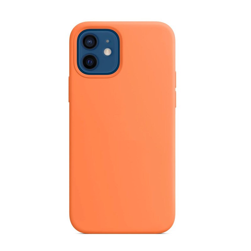 Husa tip MagSafe magnetica din Silicon pentru iPhone 12 Mini, Orange