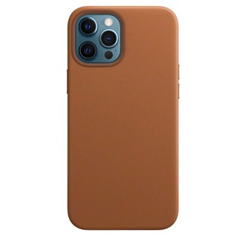 Husa din Piele Ecologica tip Magsafe pentru iPhone 12 Pro/ iPhone 12, Brown Husa din Piele Ecologica tip Magsafe pentru iPhone 12 Pro/ iPhone 12, Brown