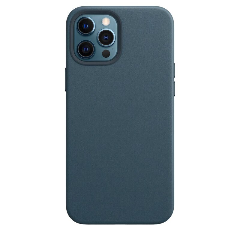 Husa din Piele Ecologica tip Magsafe pentru iPhone 12 Pro/ iPhone 12, Navy