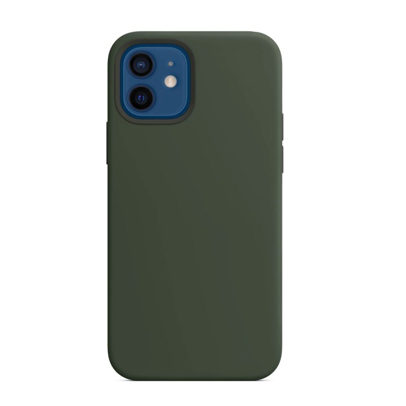 Husa tip MagSafe magnetica din Silicon pentru iPhone 12 Mini, Dark Green