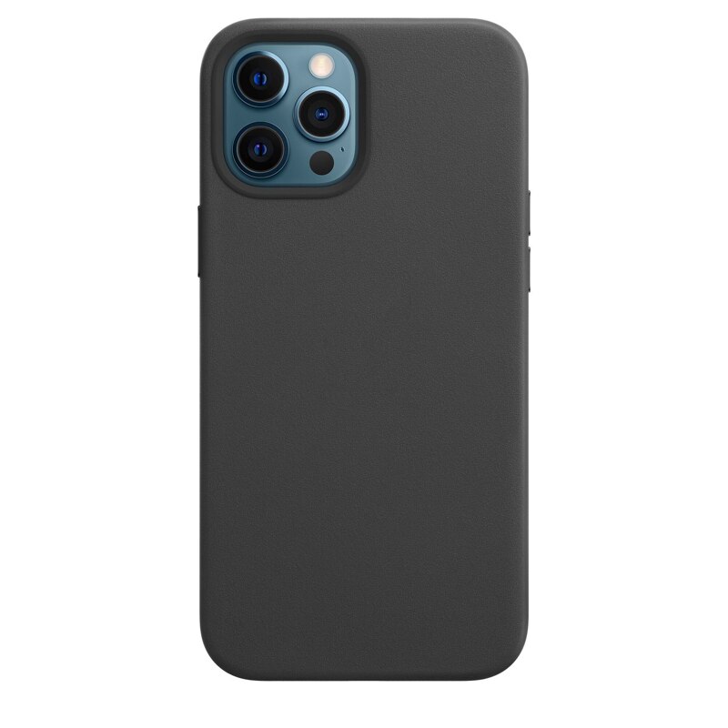 Husa din Piele Ecologica tip Magsafe pentru iPhone 12 Pro/ iPhone 12, Black