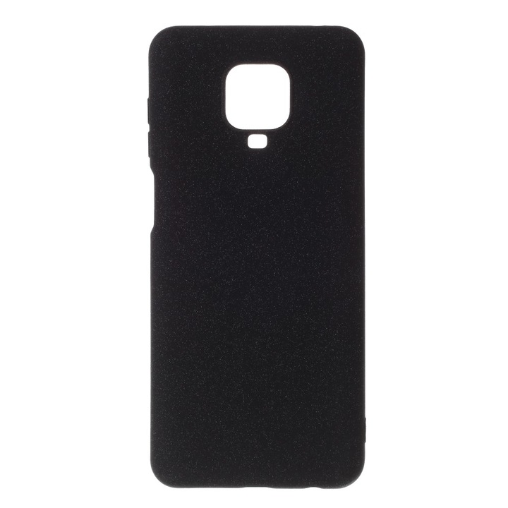 Husa Compatibil cu Xiaomi Redmi Note 9 Pro / Note 9S - Silicon textura Soft, Aspect mat, Neagra