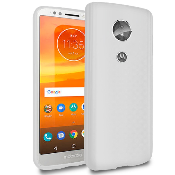 Husa ultra-subtire de protectie pentru Motorola Moto E5, TPU, Alb transparent