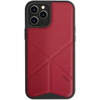 Husa Cover TPU-Textil Uniq Rigor pentru iPhone 12/12 Pro Rosu Husa Cover TPU-Textil Uniq Rigor pentru iPhone 12/12 Pro Rosu