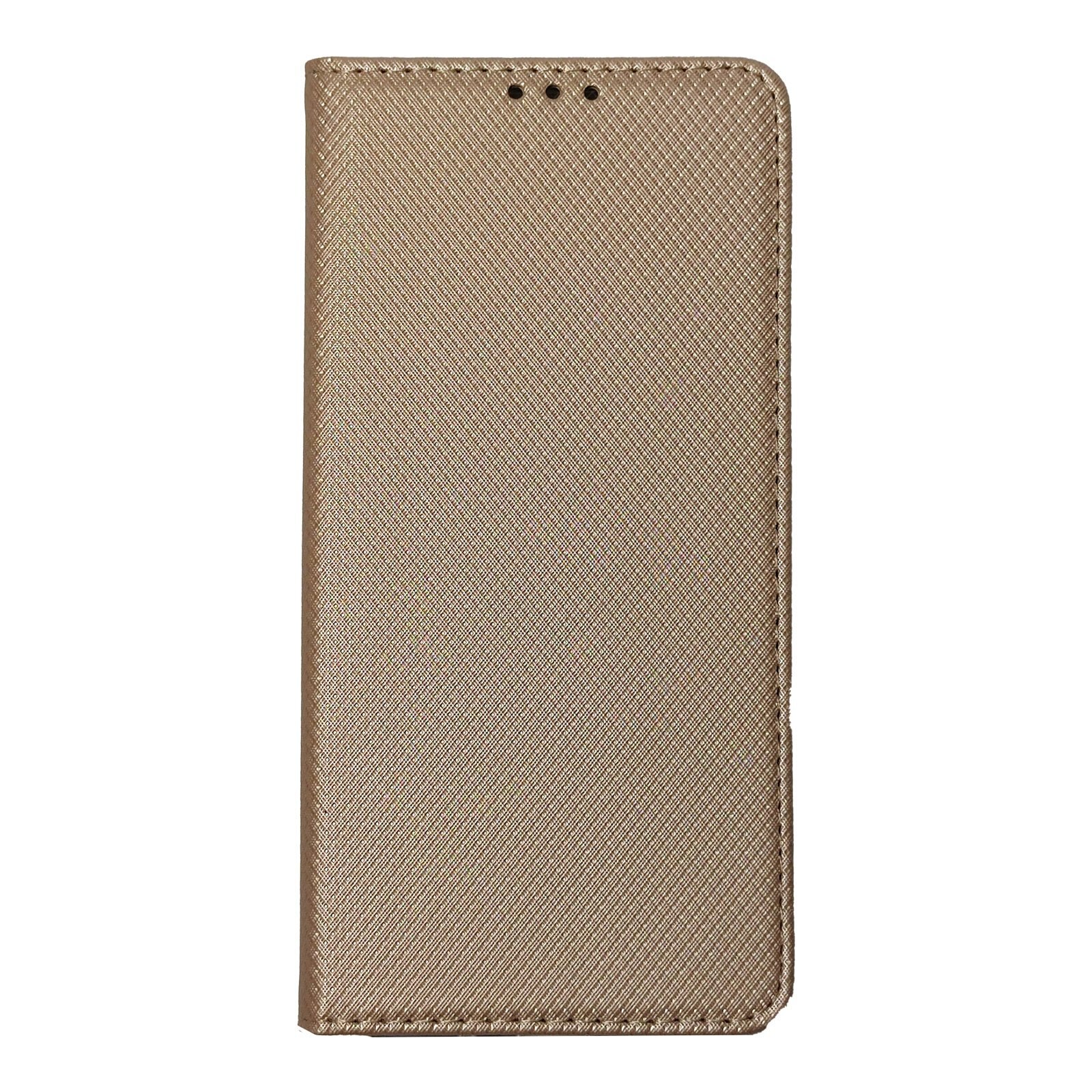 Husa Flip Carte compatibila cu Xiaomi Redmi 9C Magnetica cu stand si Suport Card, Antisoc, Viceversa Auriu