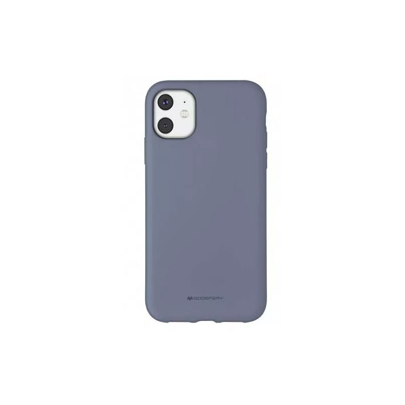 Husa Spate Mercury Goospery Silicone iPhone 11, Interior Alcantara Lavander Grey
