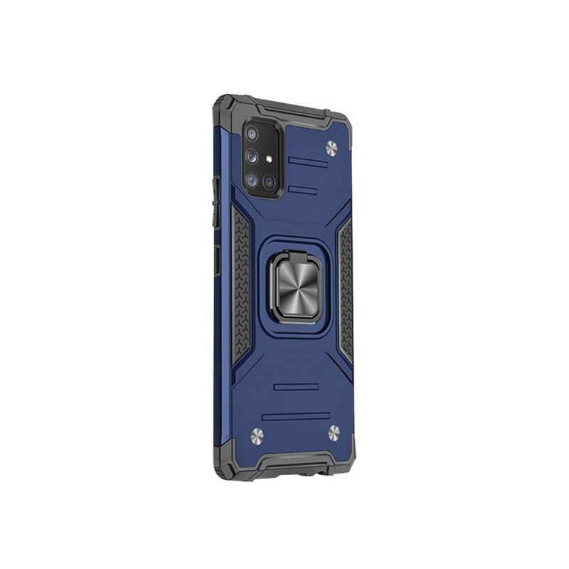 Husa Premium Ring Armor Wozinsky Pentru Samsung Galaxy A21s, Antishock Cu Ring Metalic Pe Spate -albastru