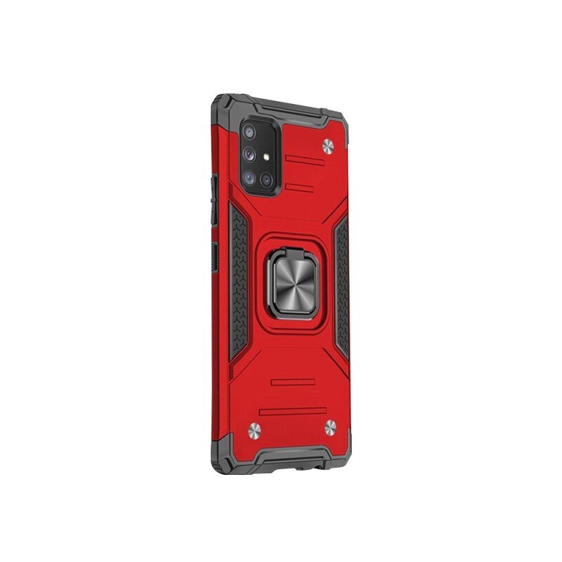 Husa Premium Ring Armor Wozinsky Pentru Samsung Galaxy M51, Antishock Cu Ring Metalic Pe Spate - Rosu