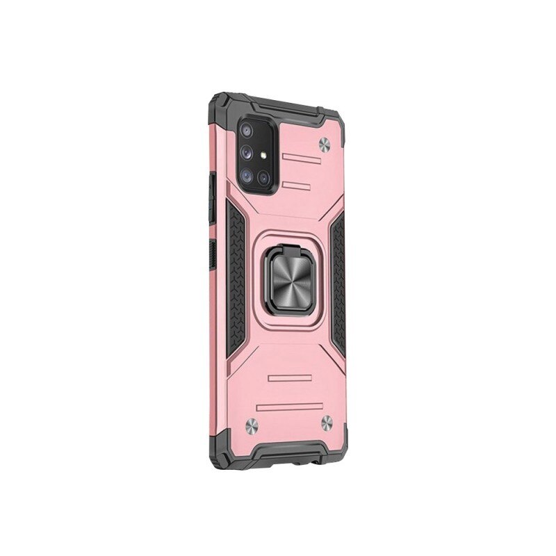 Husa Premium Ring Armor Wozinsky Pentru Samsung Galaxy A51, Antishock Cu Ring Metalic Pe Spate - Roz
