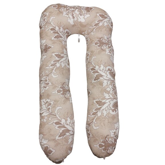 Perna 3 in 1 pentru gravide si alaptat, cu husa detasabila, in forma de U, model frunze