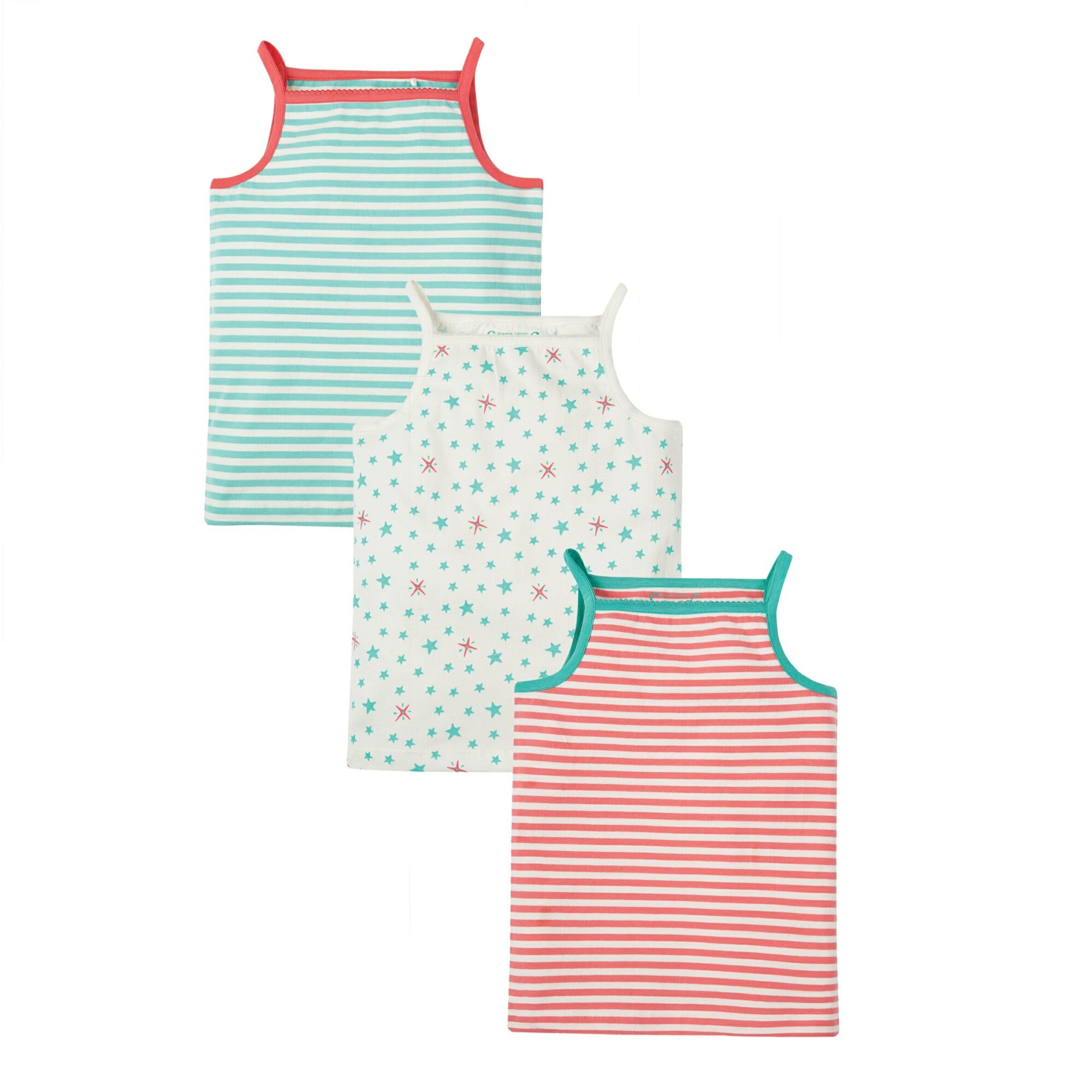 Set Maiouri, ˝dungute si stelute˝ (3 bucati), bumbac organic, multicolor, fete 3-4 ani