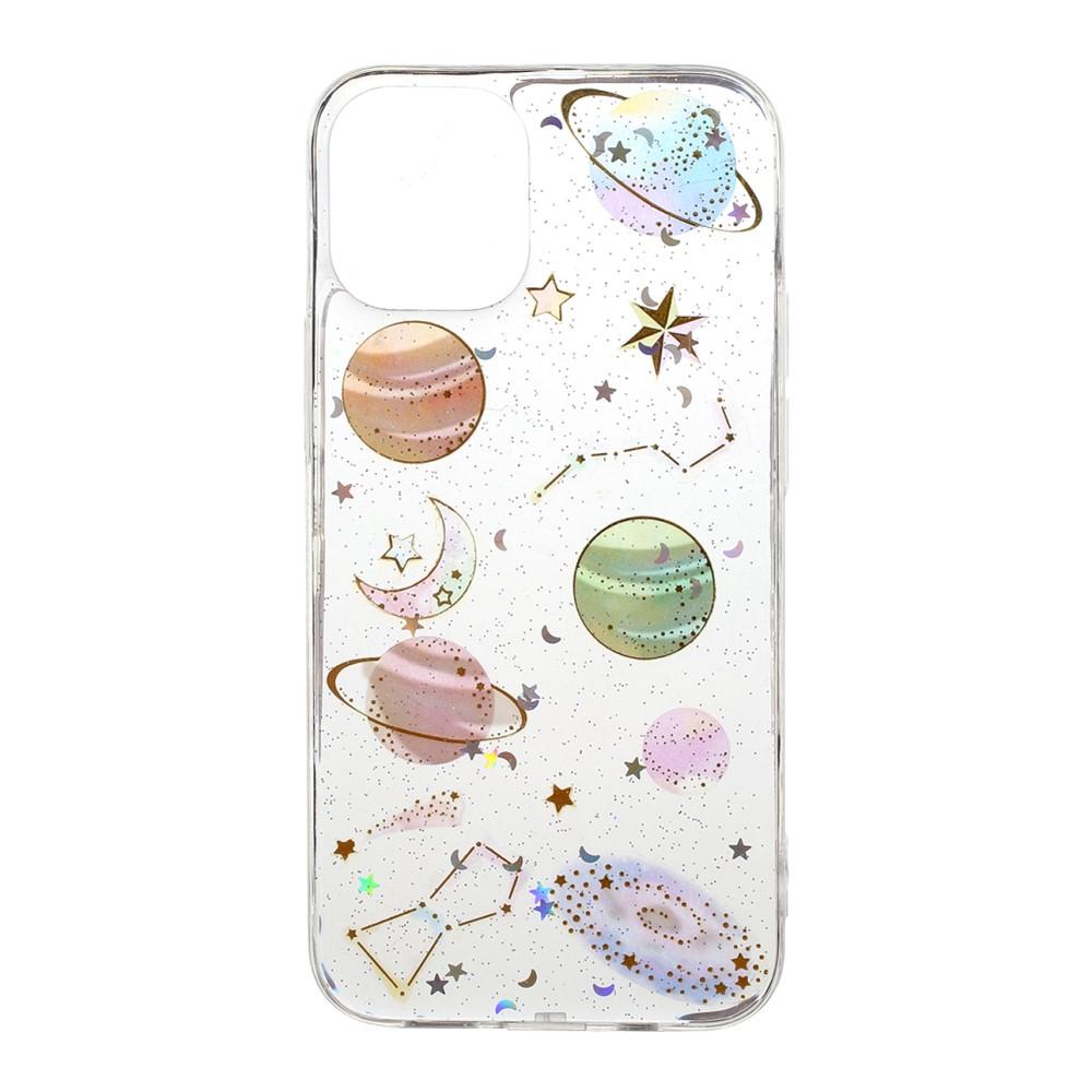 Husa silicon compatibila cu Apple iPhone 12 Mini model Epoxy Galaxy, Silicon, TPU Viceversa Transparent