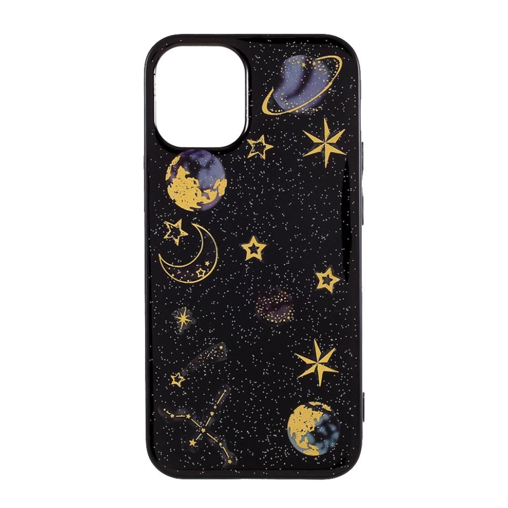 Husa silicon compatibila cu Apple iPhone 12 Mini model Epoxy Galaxy, Silicon, TPU Viceversa Negru