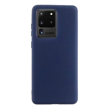Husa silicon compatibila cu Samsung Galaxy S20 Ultra Matte Albastru, Antisoc, TPU