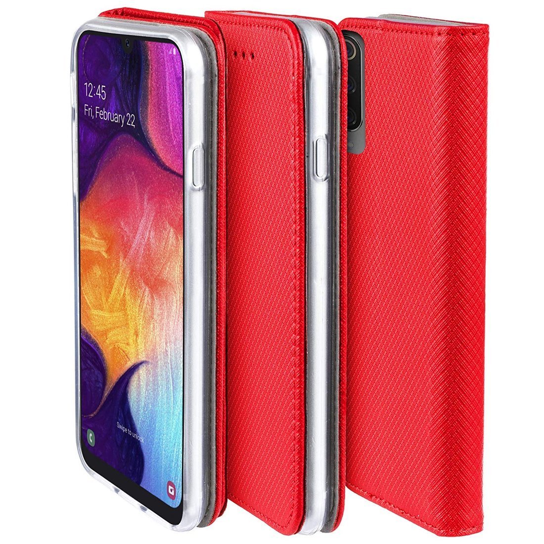 Husa tip carte pentru HTC U11, Kabura case, Red