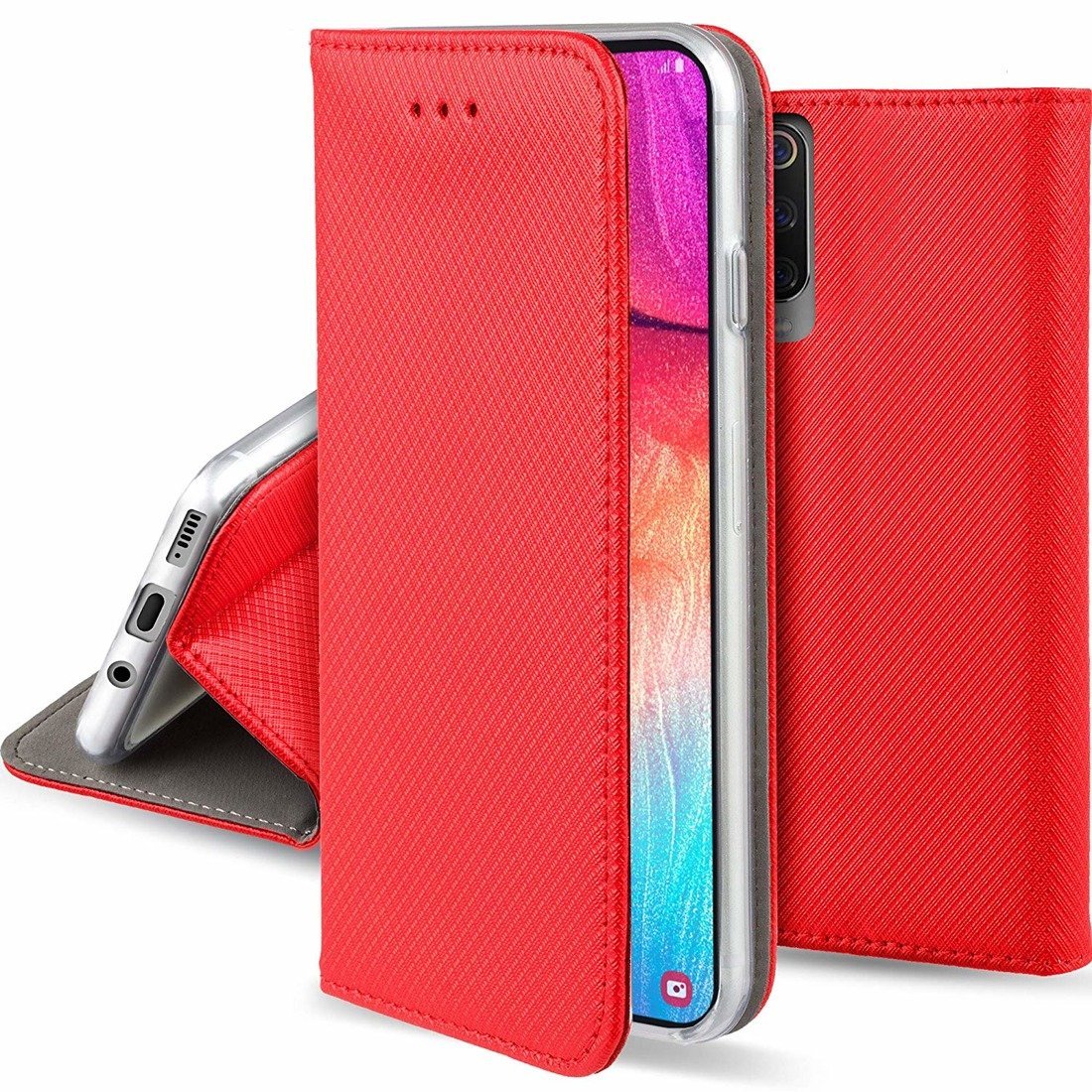 Husa tip carte pentru HTC U11, Kabura case, Red