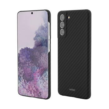 Husa Vetter pentru Samsung Galaxy S21, Clip-On Super Slim, Made from Aramid Fiber, Kevlar, Negru Husa Vetter pentru Samsung Galaxy S21, Clip-On Super Slim, Made from Aramid Fiber, Kevlar, Negru