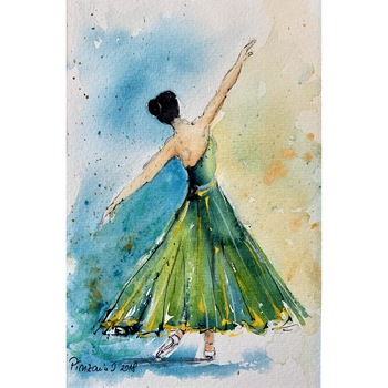 Pictura in acuarela Gratie si eleganta - pictat manual, dimensiune 15 * 22 cm Pictura in acuarela Gratie si eleganta - pictat manual, dimensiune 15 * 22 cm