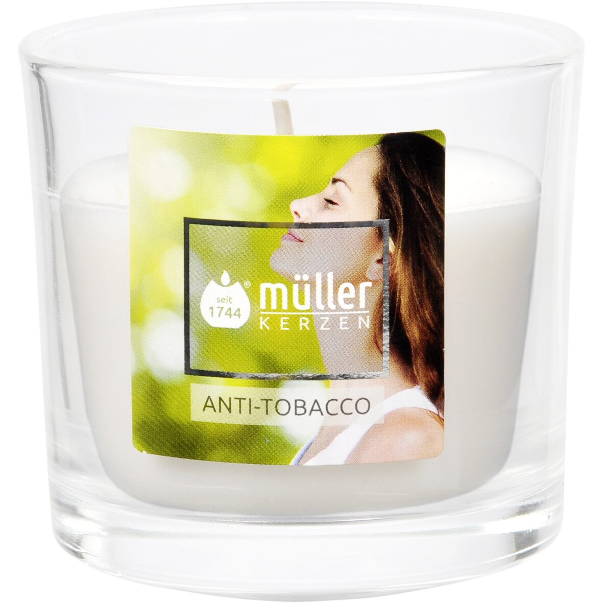 Lumanare parfumata in pahar 65/70mm Antitabac