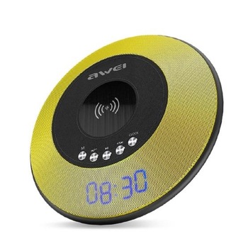 Incarcator wireless rapid, Awei Y290 5W, difuzor cu bluetooth pentru iPhone, Galaxy, Huawei, Xiaomi, LG, HTC si alte telefoane inteligente standard QI, galben cu negru Incarcator wireless rapid, Awei Y290 5W, difuzor cu bluetooth pentru iPhone, Galaxy, Huawei, Xiaomi, LG, HTC si alte telefoane inteligente standard QI, galben cu negru