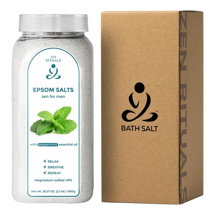Sare de Baie Epsom cu ulei esential de Menta, Zen Bath Salt, 1 kg