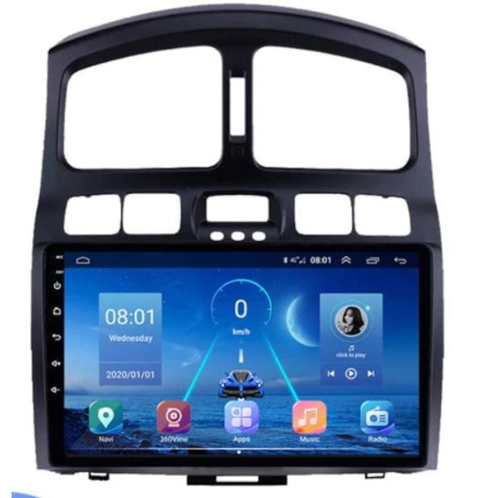 Мултимедия с навигация ZT, за Hyundai Santa Fe 2000-2005, Android, 4+1+16