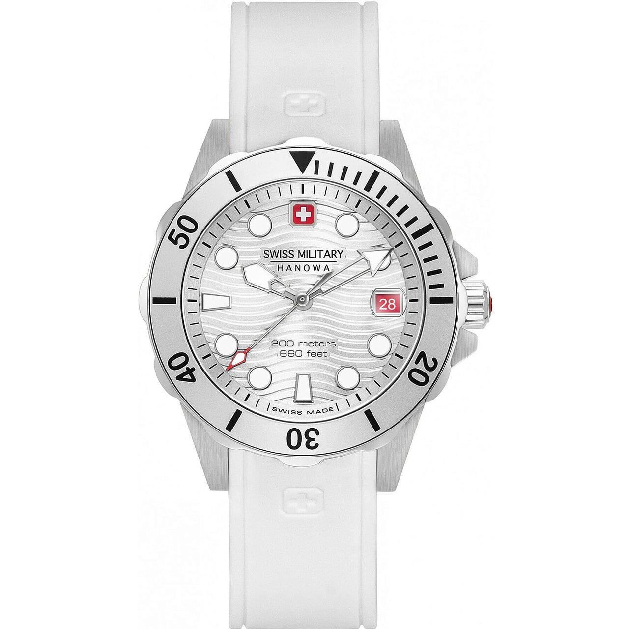 Ceas de dama Swiss Military 06-6338.04.001, Quartz, 38mm, 20ATM, Argintiu