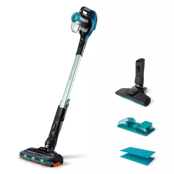 Aspirator Philips 3 in 1 Vertical fara fir cu Tehnologie SpeedPro , Cap de Aspirare 180°, Functie Mop, Led-uri incluse, Flux Aer la 800 l/min, Autonomie 50 min, Negru/Albastru Aspirator Philips 3 in 1 Vertical fara fir cu Tehnologie SpeedPro , Cap de Aspirare 180°, Functie Mop, Led-uri incluse, Flux Aer la 800 l/min, Autonomie 50 min, Negru/Albastru