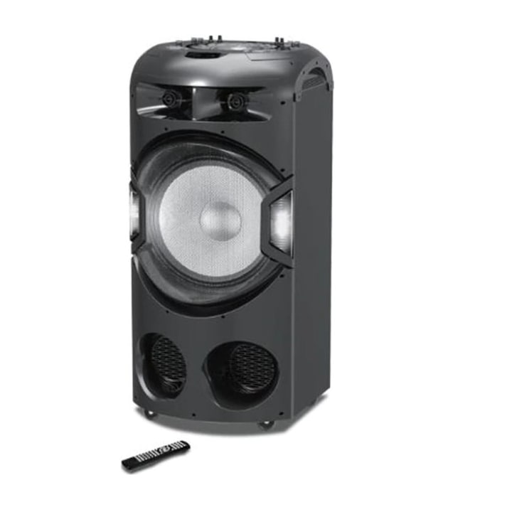 Активен преносим високоговорител, Discoball, Bluetooth, USB, SD карта, FM радио, безжичен микрофон, черен
