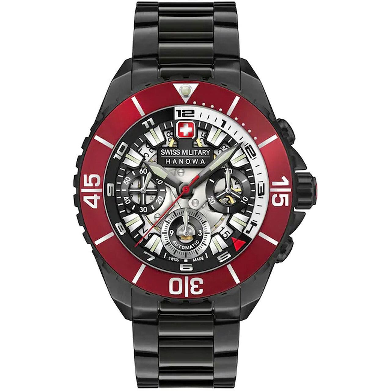 Ceas barbatesc Swiss Military 05-5342.13.007SET, Automatic, 44mm, 10ATM, Negru