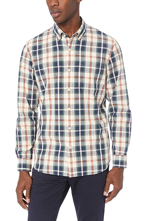 Camasa pentru barbati, Find, Bumbac, maneca lunga, Multicolor, M EU, Verde/Bleumarin