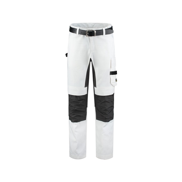 Унисекс работен панталон Malfini, ластик на талията, многофункционални джобове, с Cordura, ластик, бял, 52