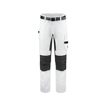 Pantaloni de lucru unisex, Malfini, talie elastica, buzunare multifunctionale, cu Cordura, elastici, albi, 46