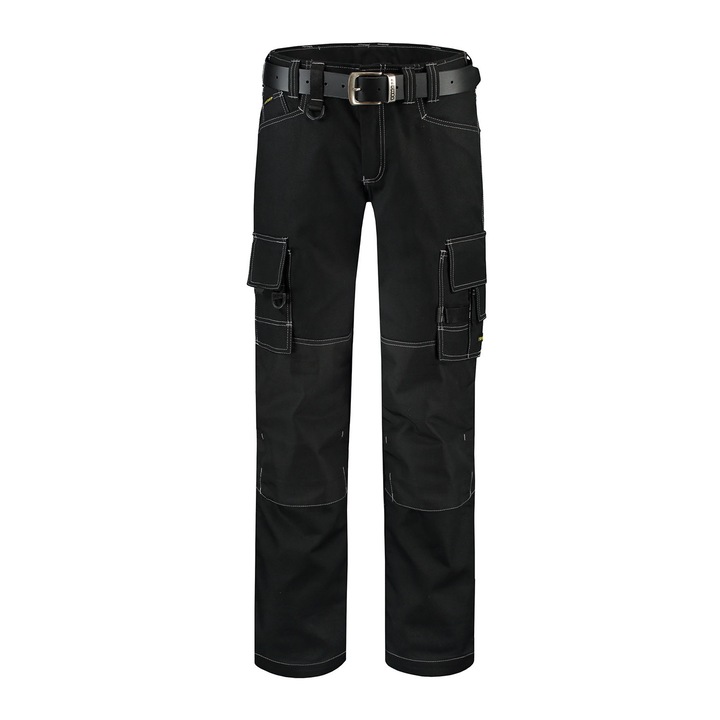 Унисекс работен панталон Malfini, ниска талия, многофункционални джобове, с Cordura, черен, 48