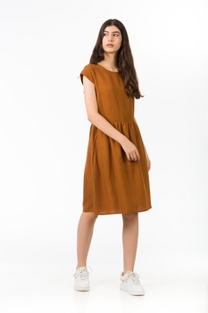rochie be you midi lejera maro cupru imagen 0_0_0