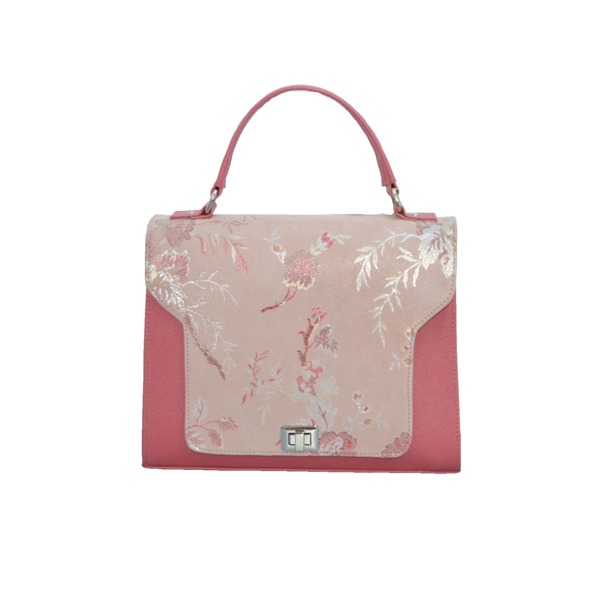 Geanta dama,office,Zea,din piele naturala,roz,30x12x21 cm