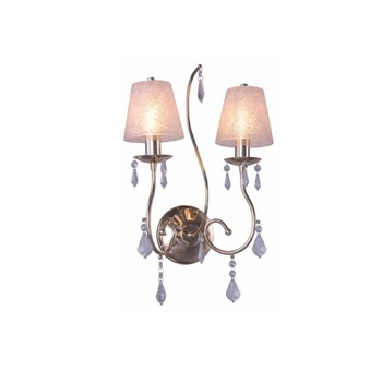 Aplica Lis-Poland, Art Deco, abajur alb, finisaj argintiu, cristal, FST1665K Aplica Lis-Poland, Art Deco, abajur alb, finisaj argintiu, cristal, FST1665K