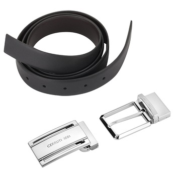 Curea cu catarama dubla, RR015, Cerruti, 110/125cm, negru Curea cu catarama dubla, RR015, Cerruti, 110/125cm, negru