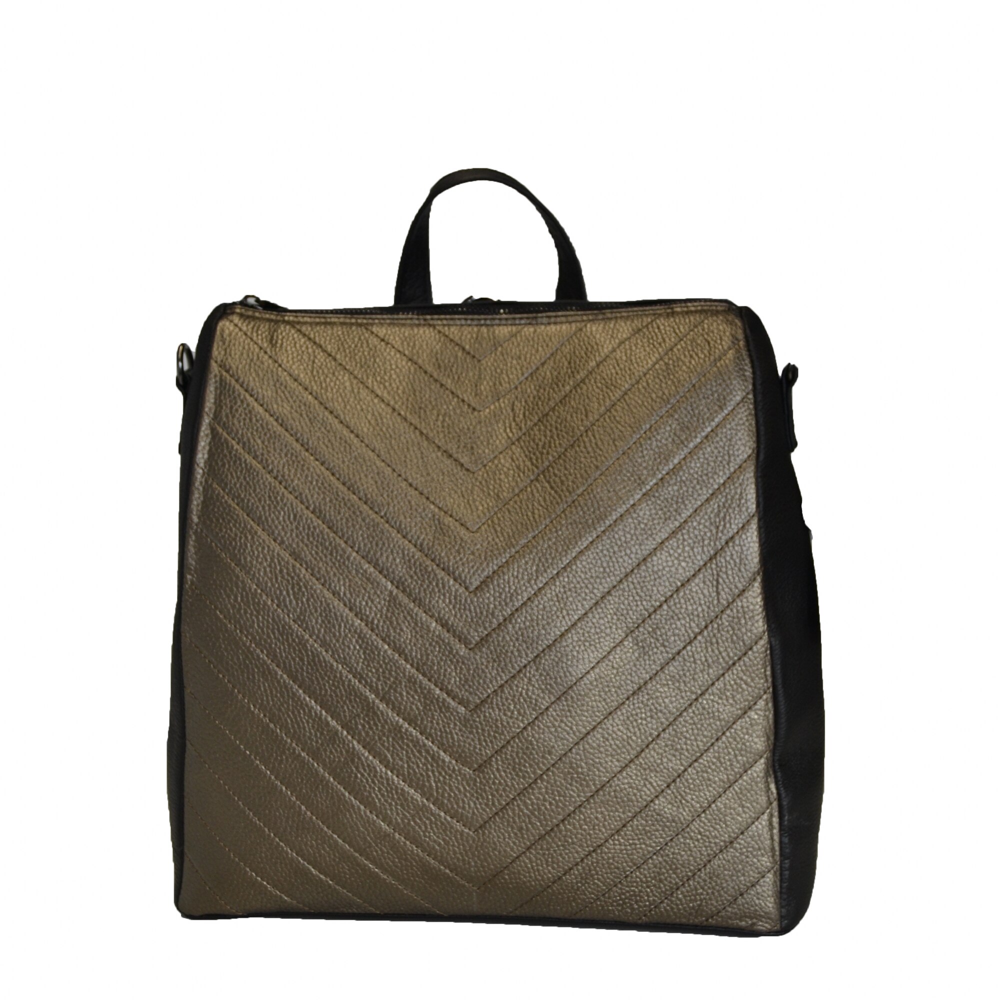 Rucsac dama din piele naturala, Zea, negru, 28x12x33cm