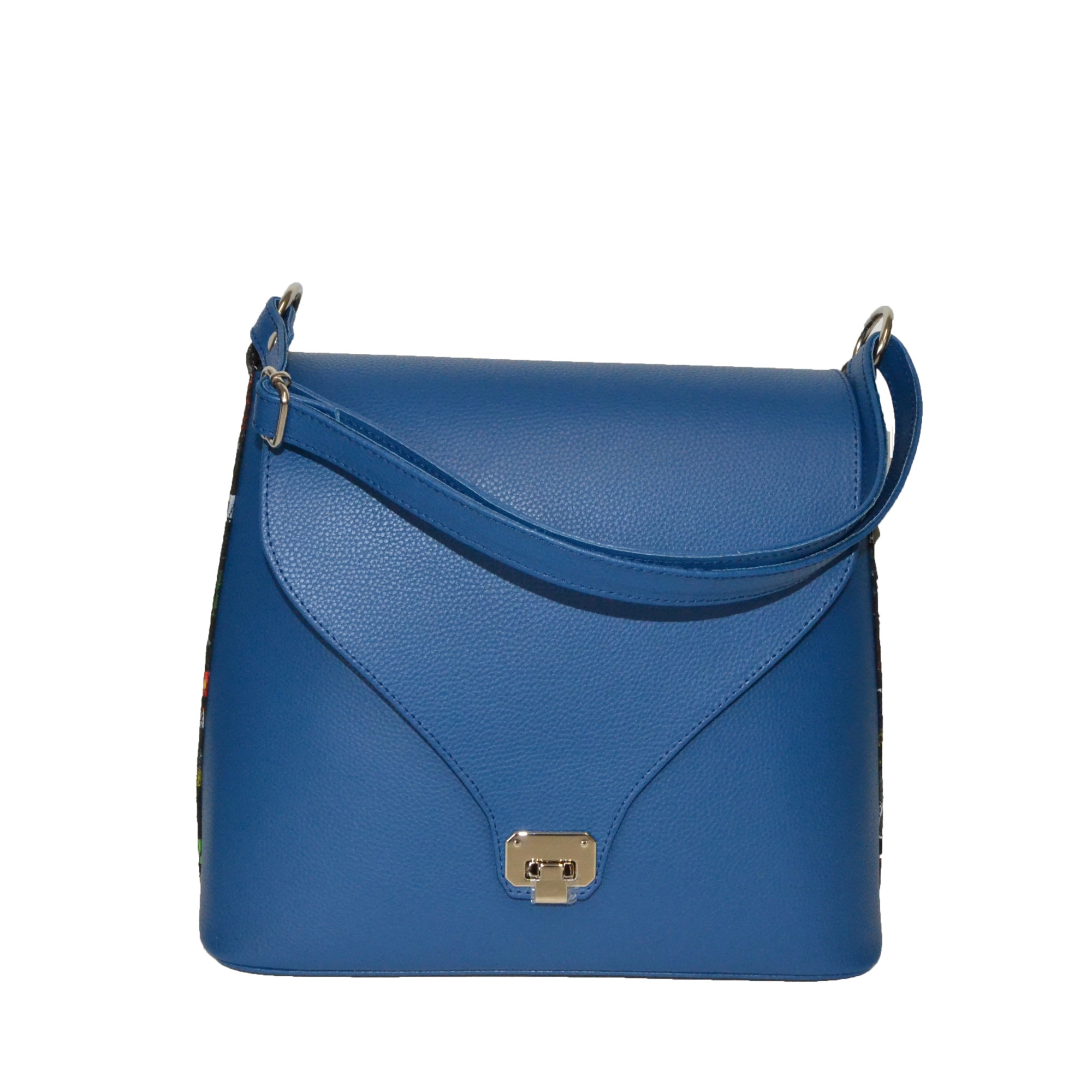 Geanta dama,casual,Zea,din piele naturala, albastru, 27x14x27 cm