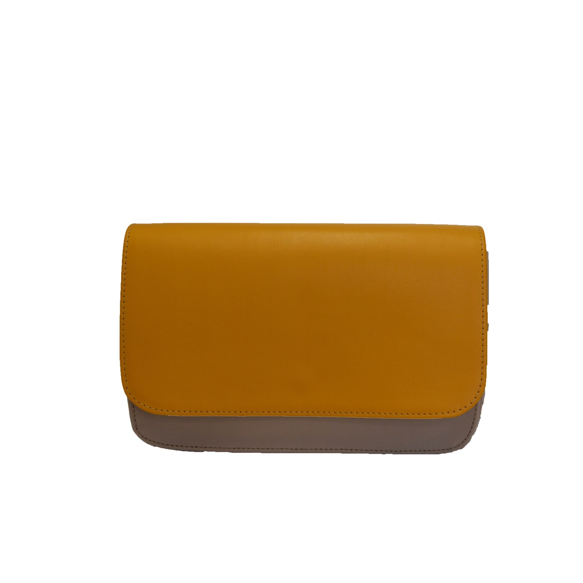 Geanta dama, Zea, casual, din piele naturala, bej, 25x8x18 cm