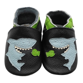 Botosei pentru bebelusi din piele naturala, Yalion, Negru, Unisex Botosei pentru bebelusi din piele naturala, Yalion, Negru, Unisex